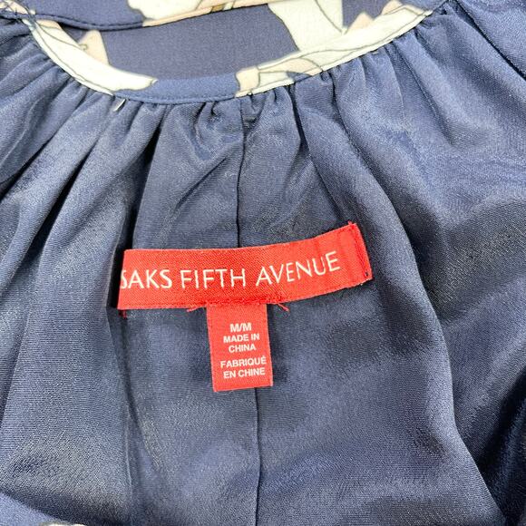 Saks Fifth Avenue Trapeze Swing Mini Dress Womens Medium Whimsy Feminine‎ Dainty - Picture 5 of 8